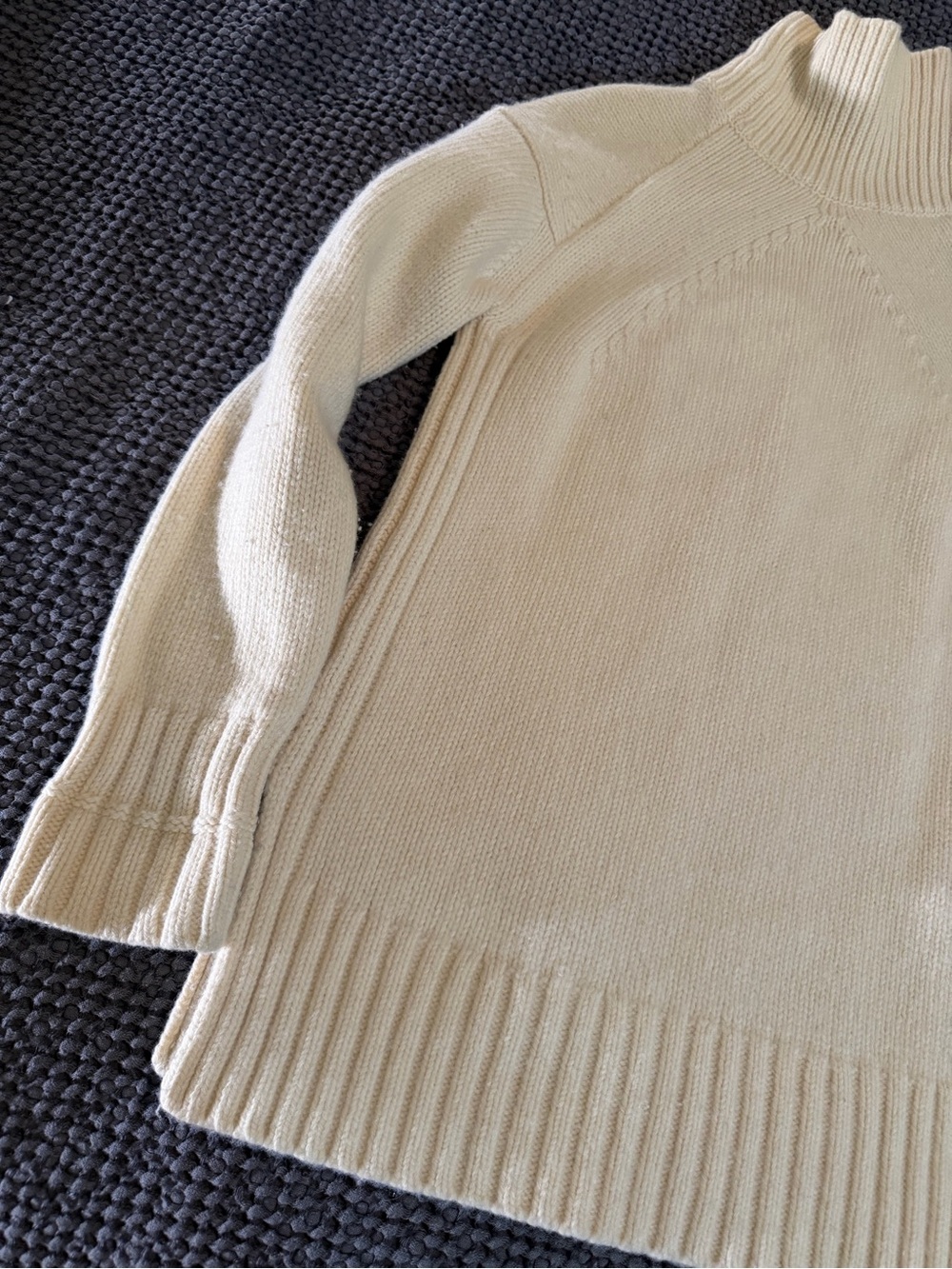 Everlane Wool Cashmere Blend Chunky Turtleneck Sweater Cream Ivory XS Ribbed - Picture 10 of 11